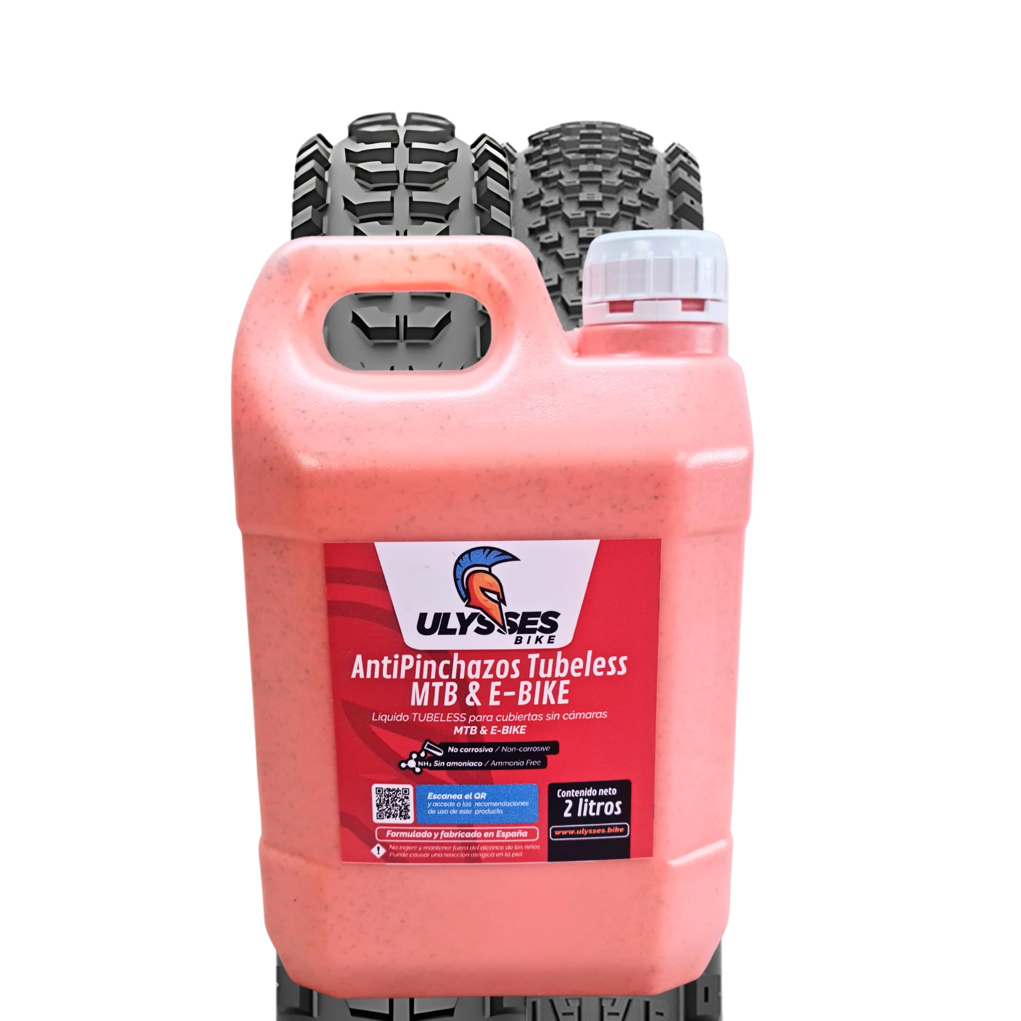Liquide anti-crevaison sans ammoniaque pour vélo sans ammoniaque pour réparation de crevaisons de vélo, kit de réparation de pneus, gel anti-crevaison pour seringue Tubeless (2 litres)