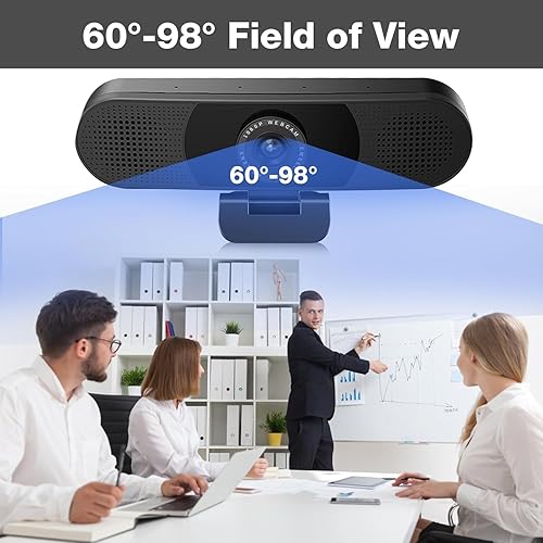 Miniatura 5 de EMEET Cámara web 3 en 1  Cámara web 1080P con micrófono y altavoces, reducción de ruido, corrección automática de poca luz con cubierta, cámara web