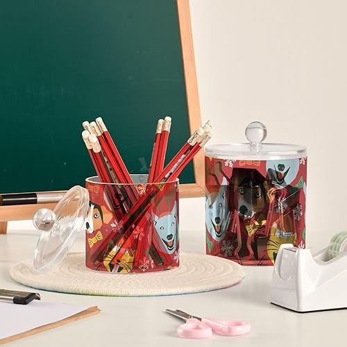 Miniatura 6 de Tarros de regalo de Navidad para gatos y perros, tarros con tapas, tarros de plástico, recipientes de baño, tarro de algodón para dormitorio,