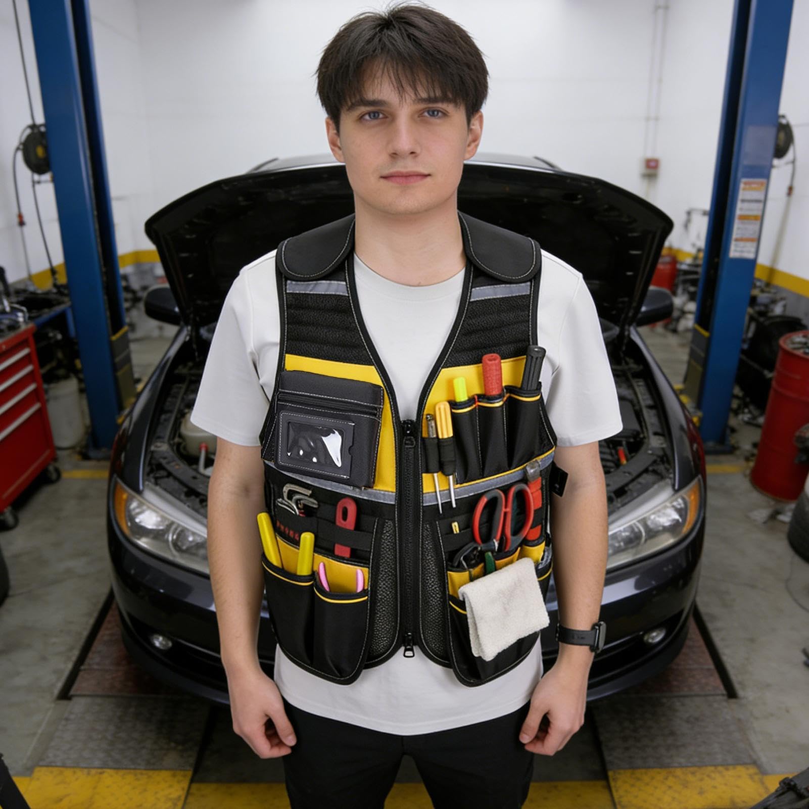 Chaleco De Trabajo Para Hombre Arnés De Seguridad Reflectante Y | Chaleco de Herramientas para Carpintero Para Electricista Mecánico Limpieza De Parrillas Regalo Para Padre