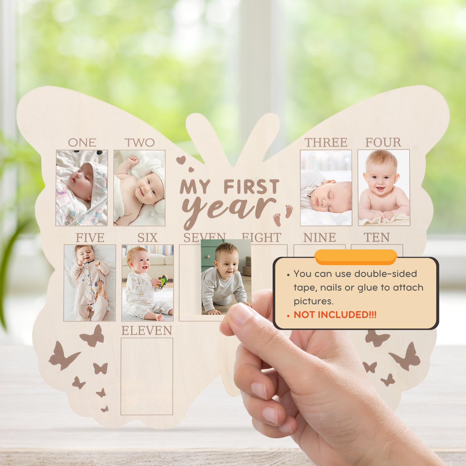 First Year Picture Frame Baby's First Year Milestone Photo Board - 12 ...