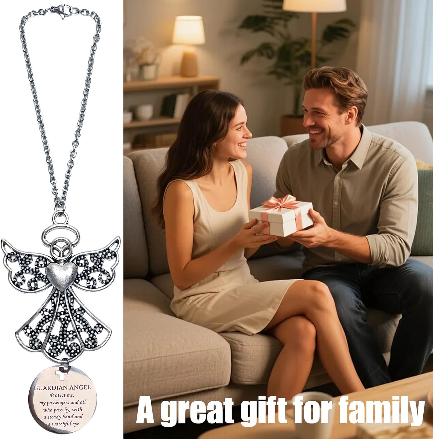 1pcs Christian Car Accessories,Rear View Mirror Hanging Guardian Angel Car Charm,Inspirational Jesus Bible Cars Accessories for Women, Teens, and New Drivers, Perfect Religious Gift - Image 7