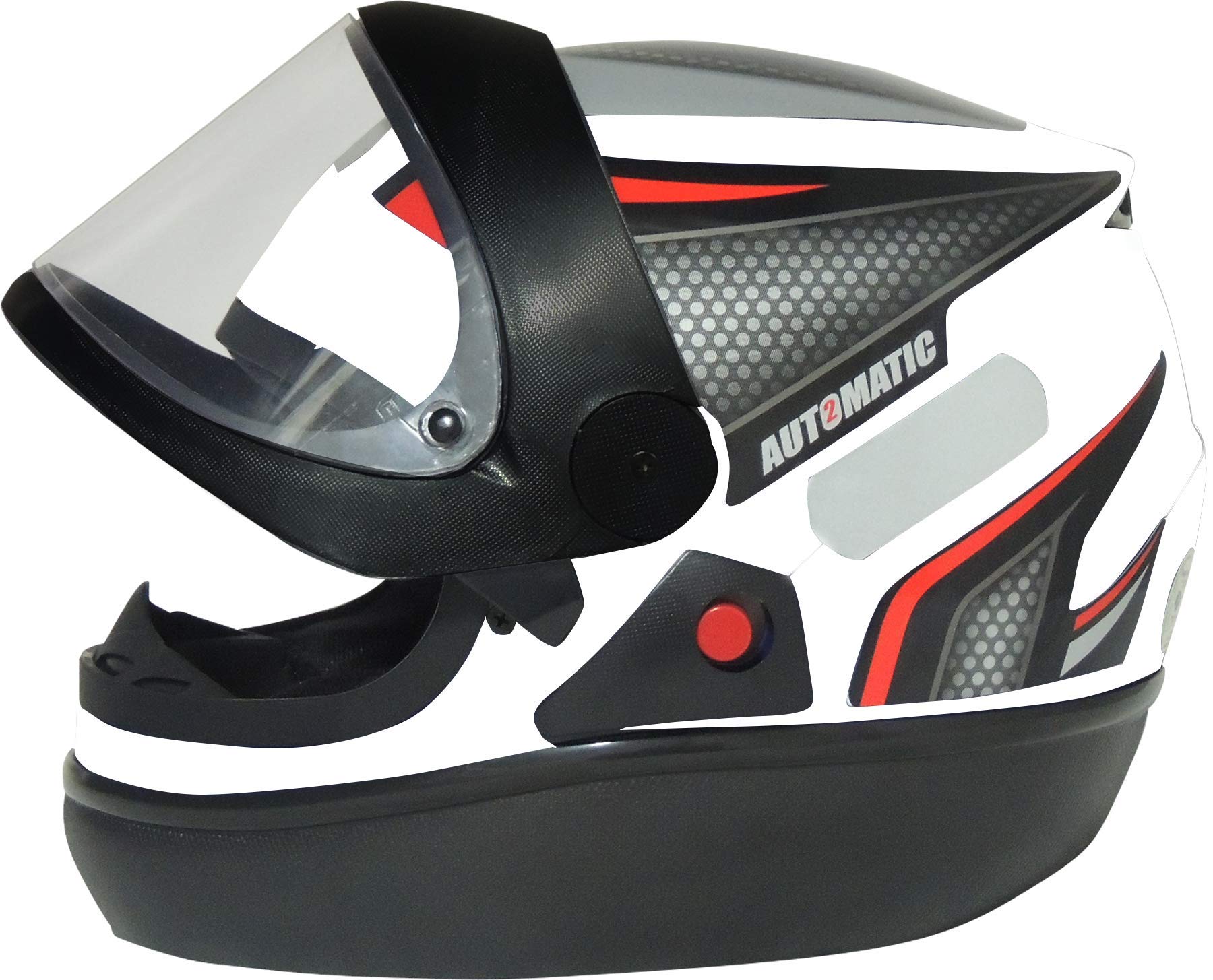 Capacete FW3 AUTOMATIC BRANCO COM PRATA 56 COM VISEIRA CRISTAL