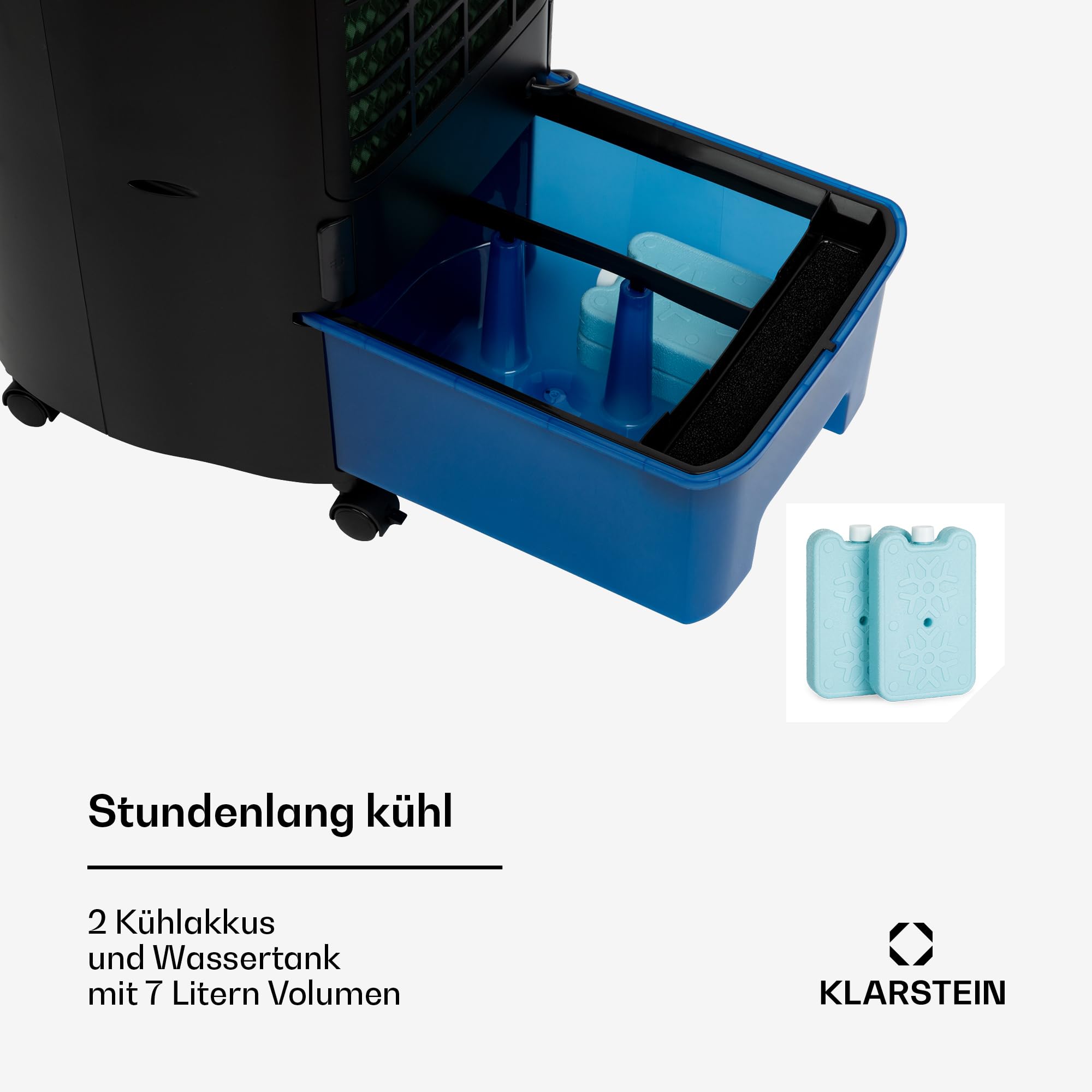 Klarstein Luftkühler mit Wasserkühlung, 4-in-1 Verdunstungskühler, Luftbefeuchter, Ventilator & Luftreiniger, Mobile Klimageräte, Luftkühler mit App-Steuerung & Nachtmodus, Leiser Air Cooler