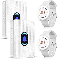 Vista 18 de Daytech Wireless Caregiver Pager Call Button for Elderly at Home Life Alert Systems for Seniors Disabled Patient 1 Emergency Watch 1 Receiver