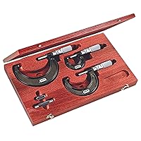 Vista 113 de Starrett 436.1 - Micrómetro exterior, tope trinquete, tuerca de bloqueo, caras de carburo, pulgadas, Negro, 1