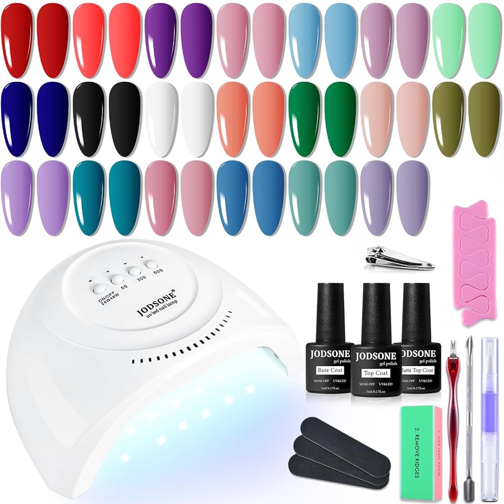 Amazon.com : JODSONE 23 PCS Gel Nail Polish Kit with U V