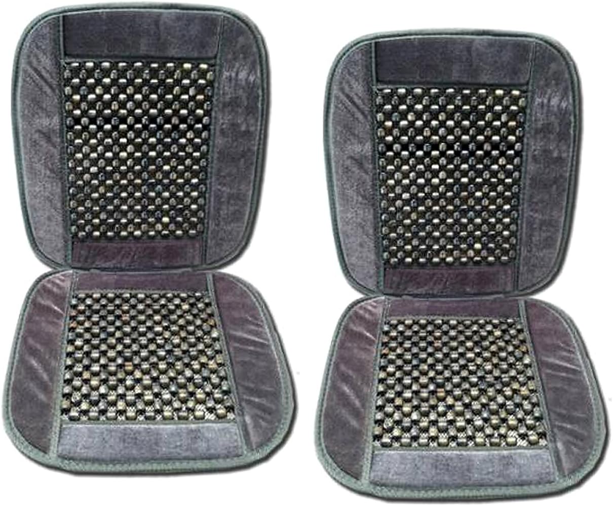 ALLBrand Natural Wooden Bead Car Seat Cushion - Comfortable Massaging Cushion for Office and Travel (Charcoal), Onesize