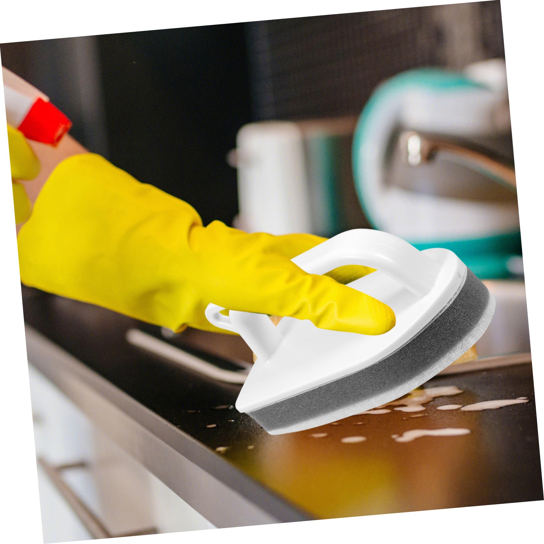 CALLARON 5 Set Spazzola Per La Pulizia Cucina Strofinare Bagno Di Spugne Detergente Per Il Bagno Scrubber Lavaggio Bianca Spugna
