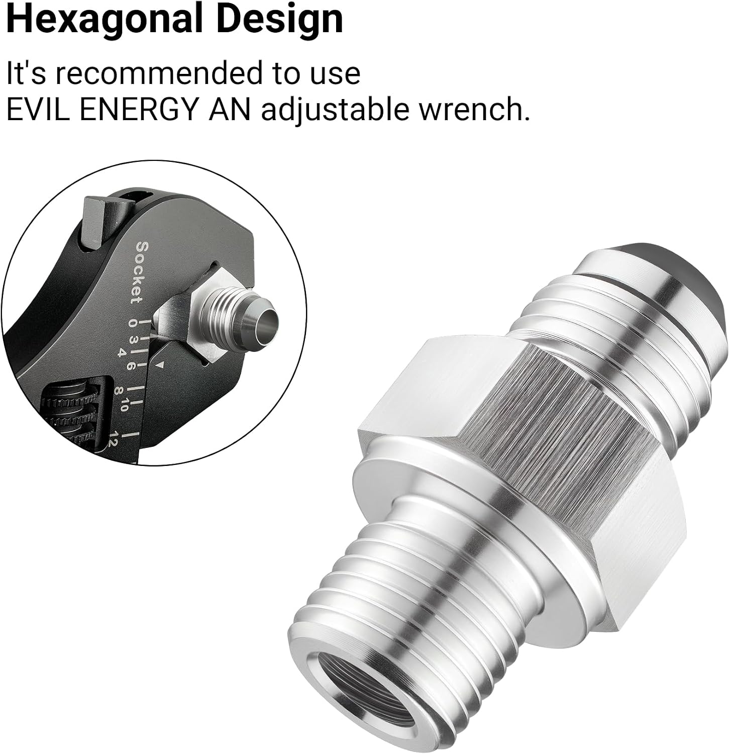 EVIL ENERGY 6AN Male Flare to 1/4" NPSM Transmission Cooler Line Fittings Adapters Aluminum, Fits TH350 TH400 4L60E 700R4, Silver, 2PCS