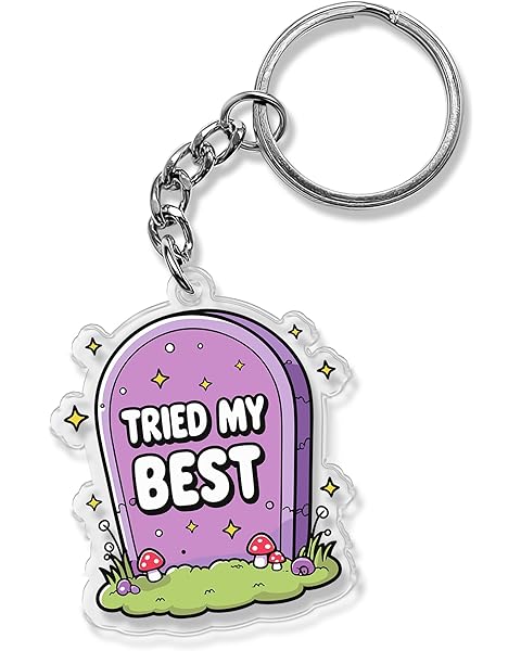 QUINNIAN Funny Keychain 2 Inches Humor Sarcastic Acrylic Material Keychains Key Ring Accessories
