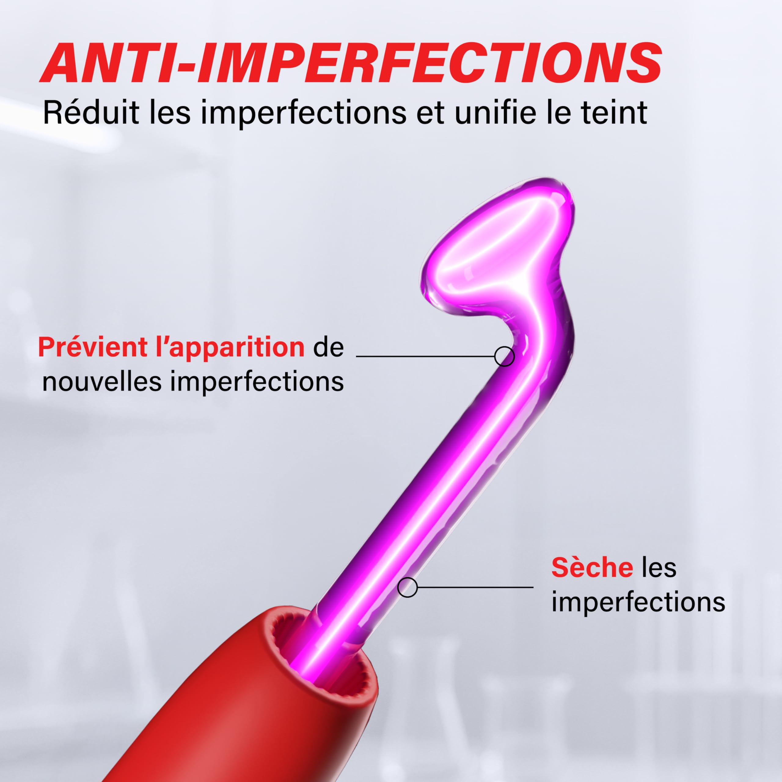 Appareil Haute Fréquence 2 en 1 My SOS Beauty - Anti-Imperfections & Anti-Âge - Réduit l’Acné, Resserre les Pores, Lisse les Rides - Effet Fermeté et Anti-Rides - Soin Visage Professionnel à Domicile