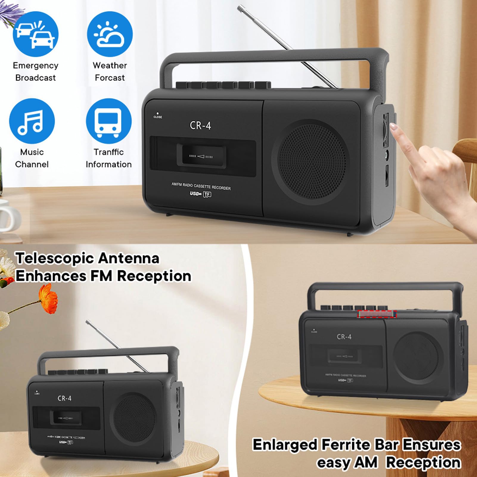 Amazon.co.jp: GOWENIC ポータブルカセットテープレコーダー