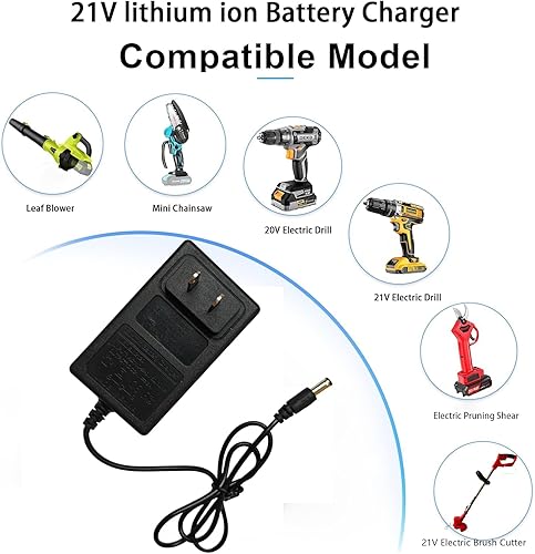 Miniatura 2 de Cargador de batería de litio de repuesto 21V 2A para AHPUCEP Weed Wacker Mini Motosierra Weed Eater cortadora de césped inalámbrica recortadora de