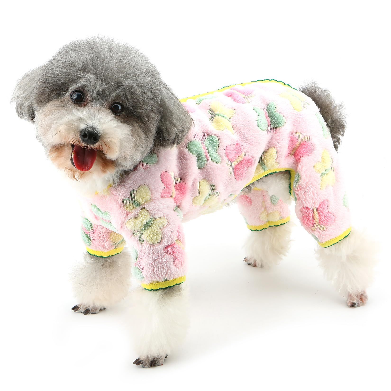 Zunea Fleece Dog Sweater Jumpers Pyjamas for Small Dogs Winter Fall Puppy Clothes Pajamas Jumpsuit Cute Butterfly Pattern Cold Weather Jumper Outfits Soft Warm XS/S Size Pet Chihuahua Apparel Pink S