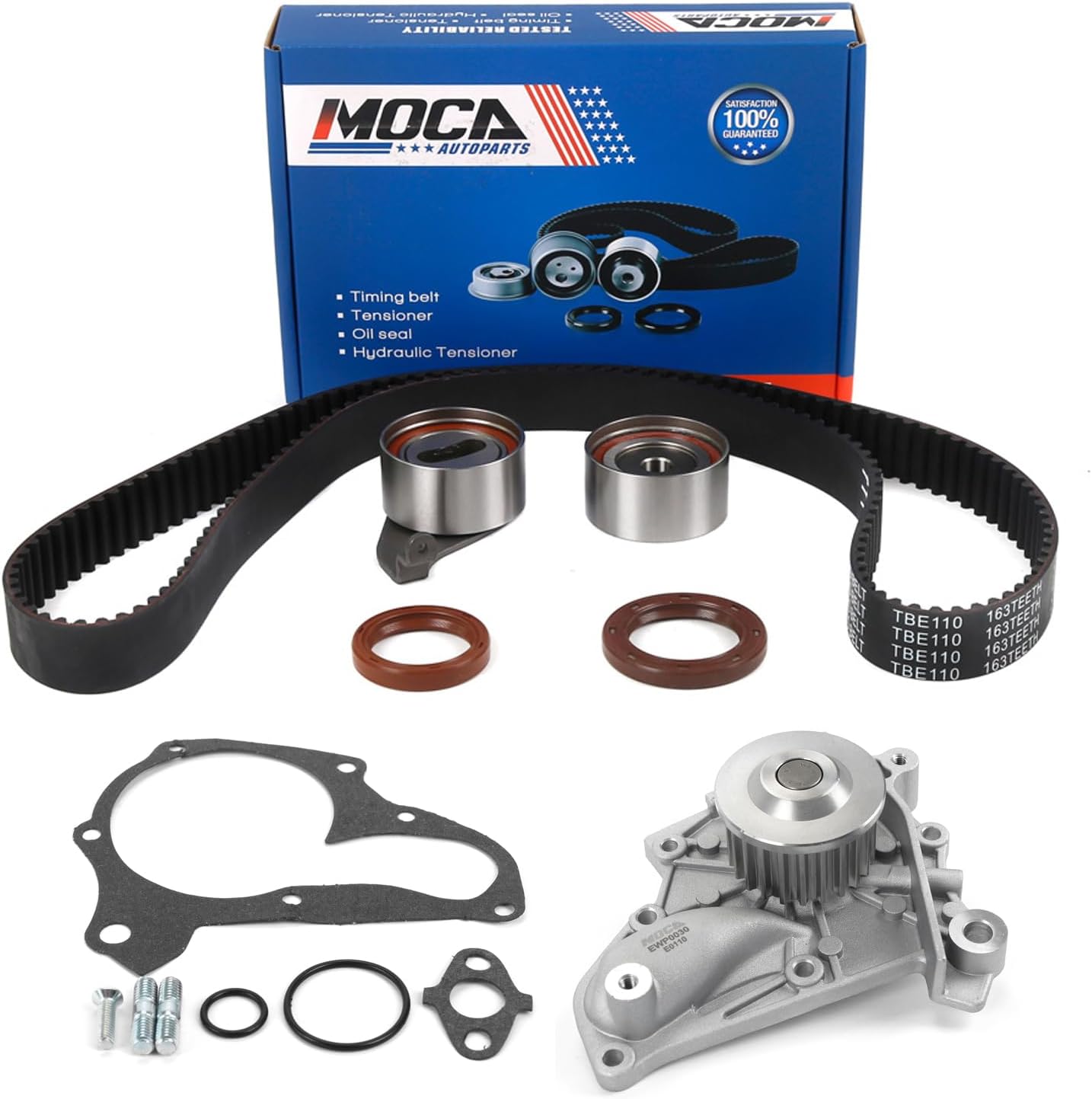 MOCA TB199K1 Timing Belt Component Kit Water Pump Fit 87-01 for Toyota Camry, 87-99 for Toyota Celica, 96-00 for Toyota Rav4, 91-95 for Toyota Mr2 2.0L 2.2L L4