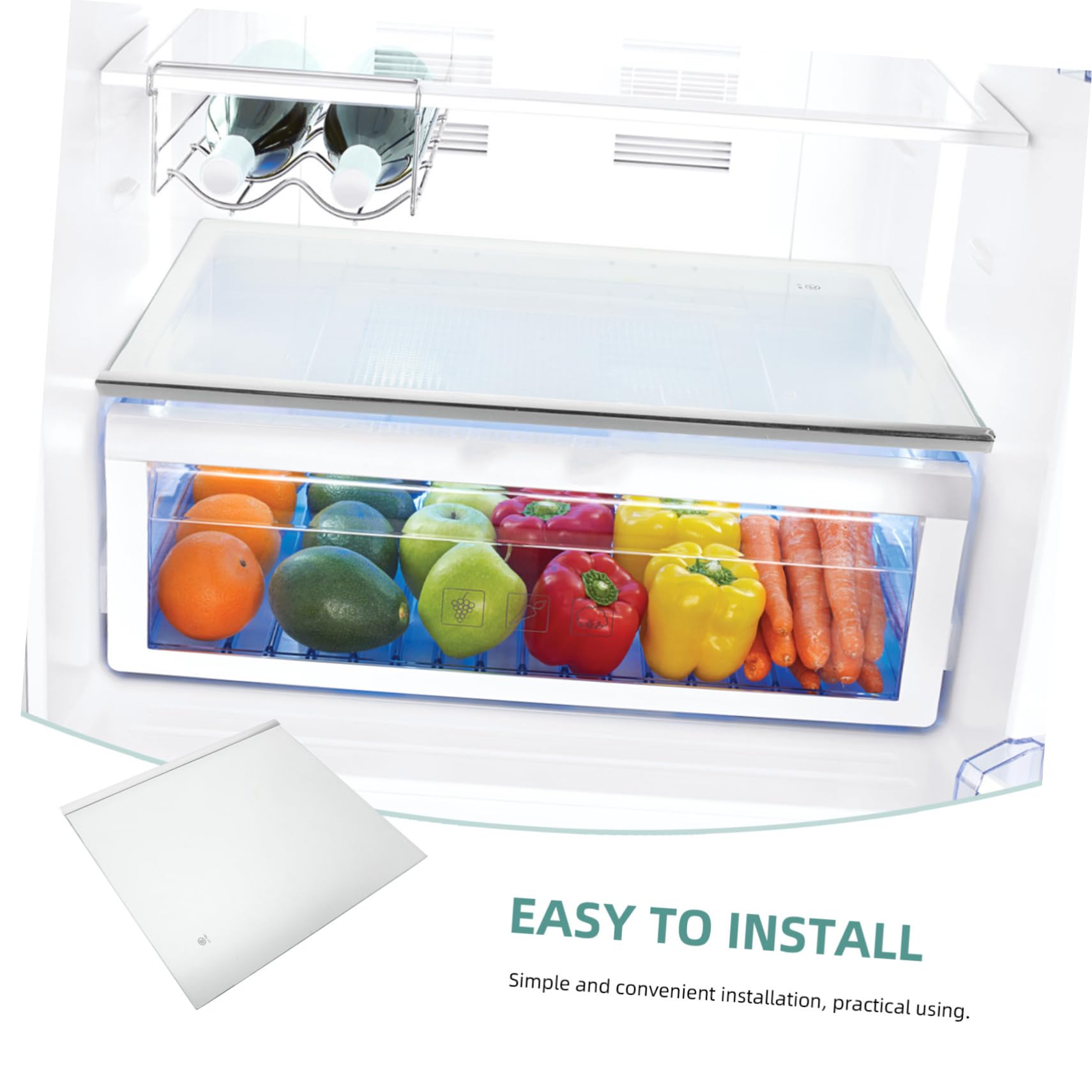 NUOBESTY Ripiano in Vetro Temperato per Frigorifero da Cucina 30x27 Cm, Divisorio Portaoggetti per Frigo Domestico, Pannello Sostitutivo Compatibile Congelatore, Facile da Installare