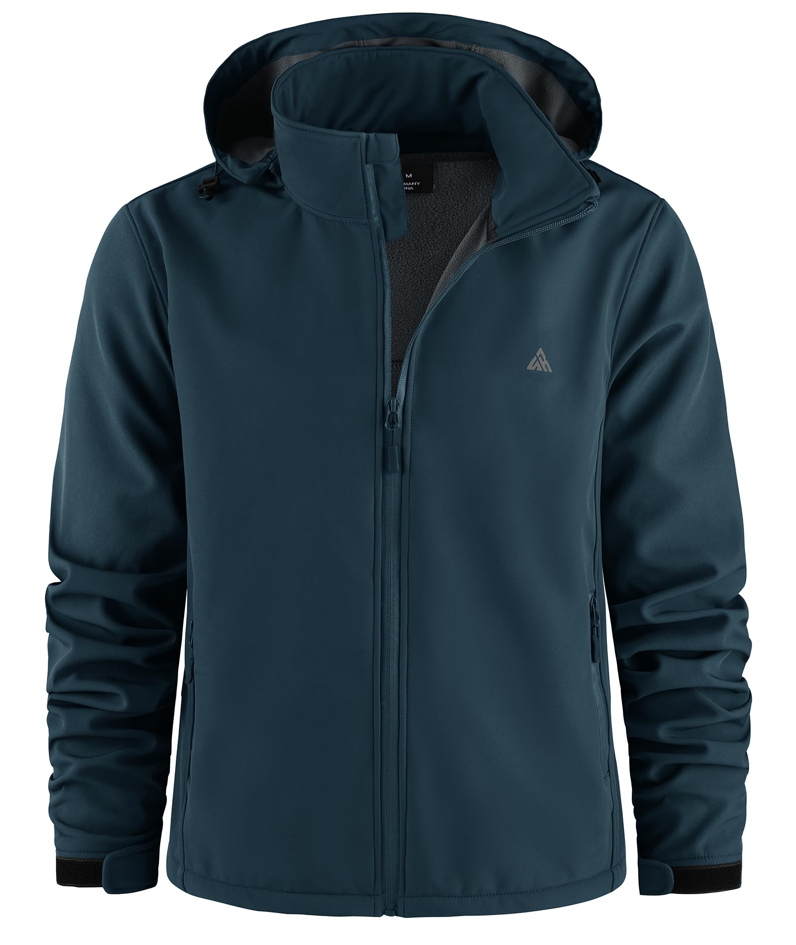 ZITY Soft Shell de Chaqueta para Hombre Senderismo Chaquetas de Lana Impermeables Invierno Chaqueta Cálida con Capucha con Bolsillos para Actividades al Aire Libre Acampadas y Pesca