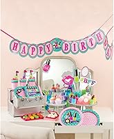 Vista 2 de Creative Converting Mantel de plástico con estampado de bordes, fiesta de spa brillante