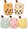 AMOZO Cute Cartoon Boba Milk Tea Soft Plush Doll, Giant Boba Bubble Plushie Stuffed Tea Cup Pillow Gift ToysYellow,50cm