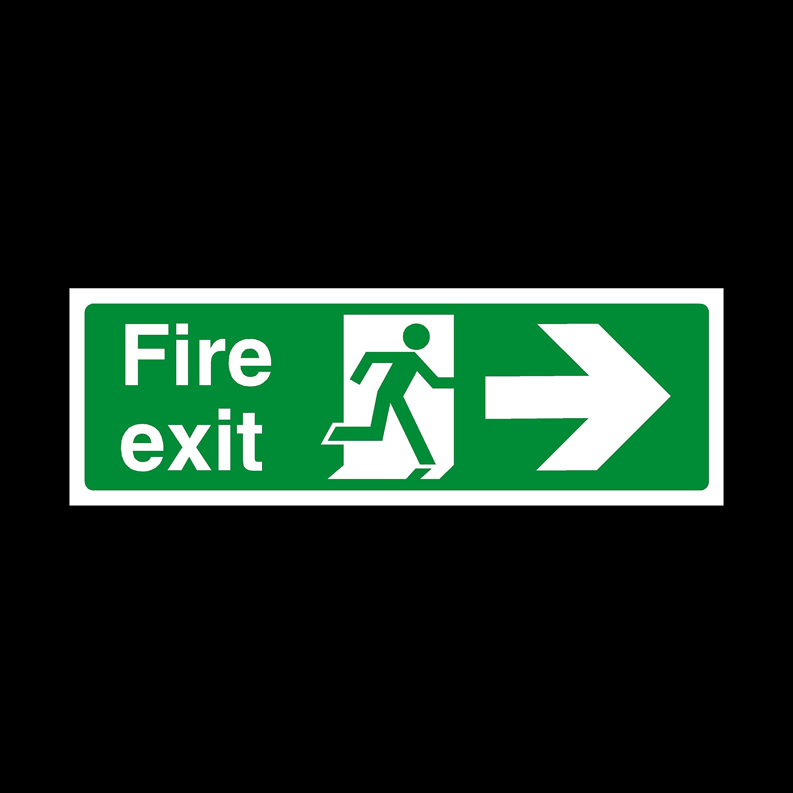 Ussp&S 5X Fire Exit Arrow Right Sign 300Mm X 100Mm - Plastic Sign