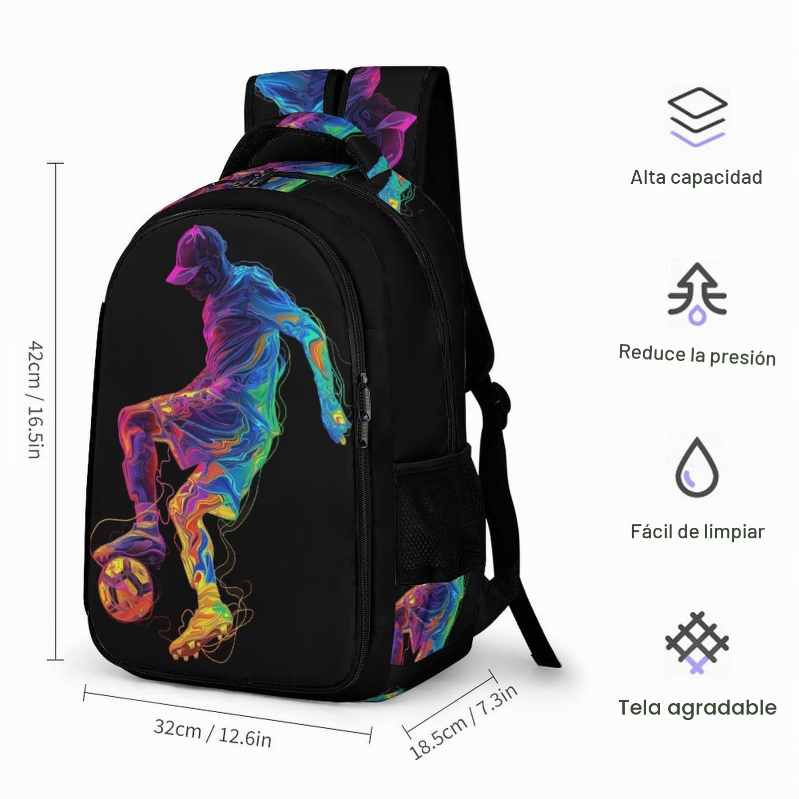 Mochilas Infantiles, Fútbol Fútbol Mochila Escolar Para Niños 3D Estampado Mochila Bolsa De Viaje Bolsas De Viaje De Mochila Escolar