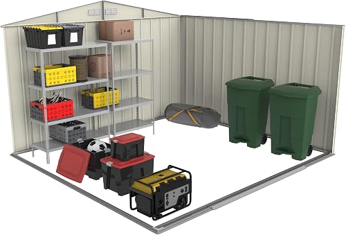 Duramax ECO 10 x 10 (9.74 m2) Metal Garden Storage Shed, Hot-Dipped Galvanized Metal Garden Shed, Tool Storage Shed, Strong Reinforced Roof Structure, Maintenance-Free Metal Shed, Anthracite - 5