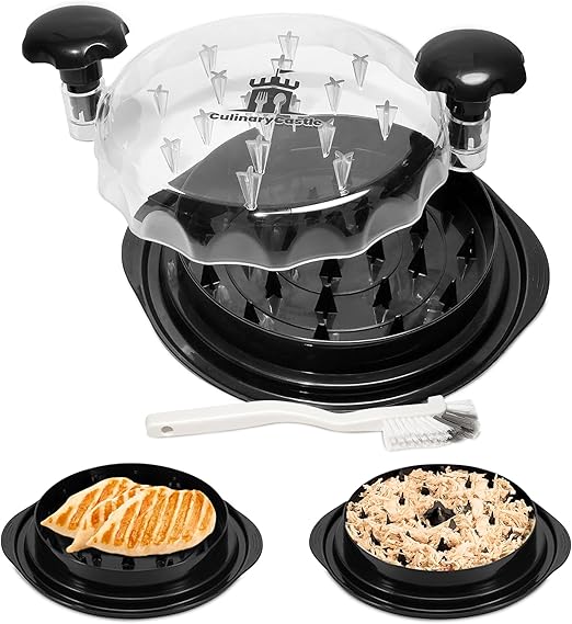 Culinary Castle Chicken Shredder Tool Twist Large with Cleaning Brush, Meat Shredder tool twist, Meat Shredder Machine for Home Use with Ergonomic Handle, BPA Free, Suitable for Pork Beef Chicken