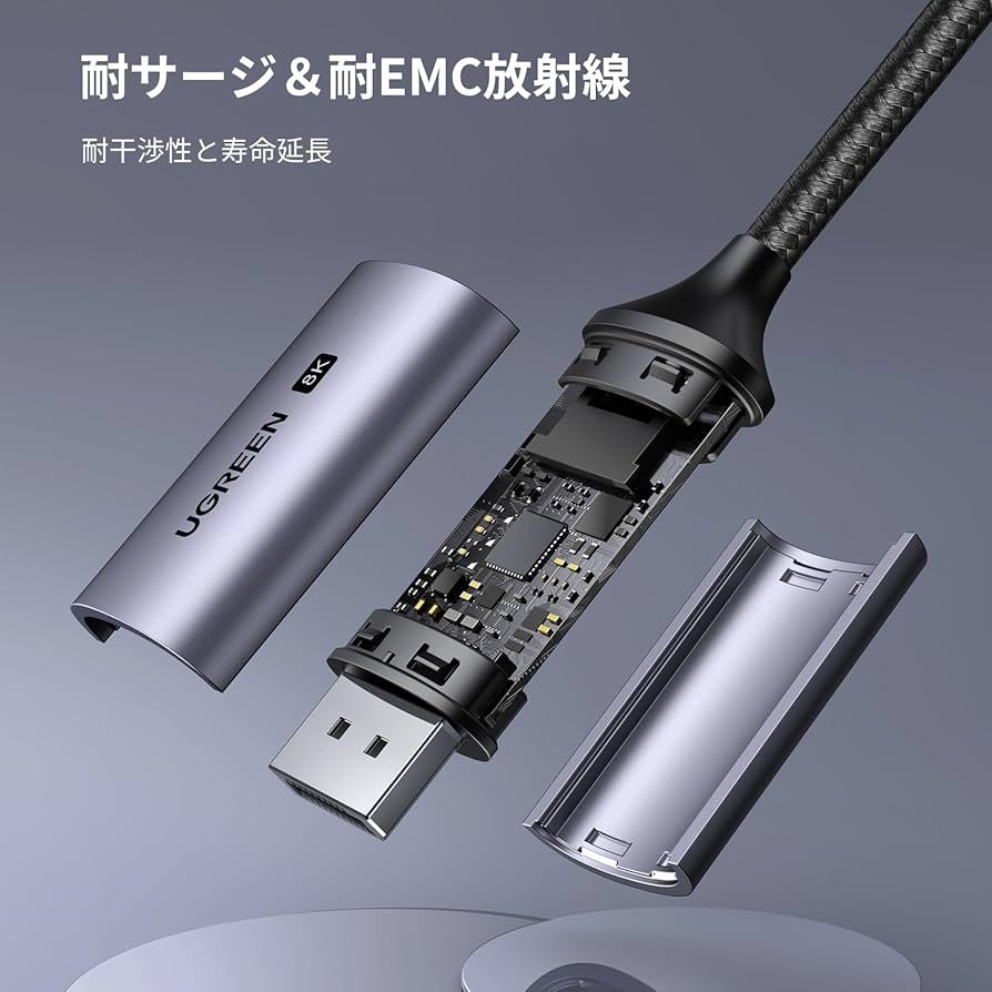 Amazon.co.jp: UGREEN 8K 60Hz USB C DisplayPort 変換ケーブル
