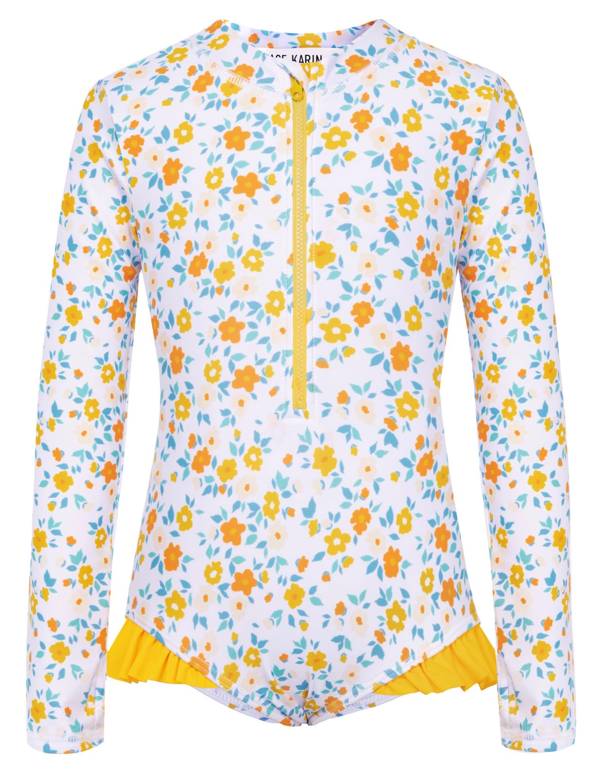 GRACE KARIN Girls One Piece Swimsuits Long Sleeve Bathing Suits Swimwear 5-14Y