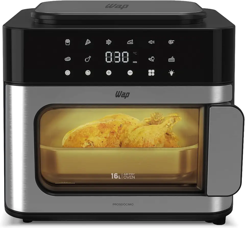 WAP Airfry Oven 16L Multi-Comb Digital Prosdócimo WAFC16 Painel Touch Com 10 Receitas Pré-Programadas
