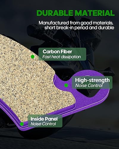 Miniatura 4 de SCITOO Pastillas de freno de fibra de carbono aptas para Polaris Ranger 400, 04-07 11-12 para Polaris Ranger 500, 14 para Polaris Ranger 570, 06-09