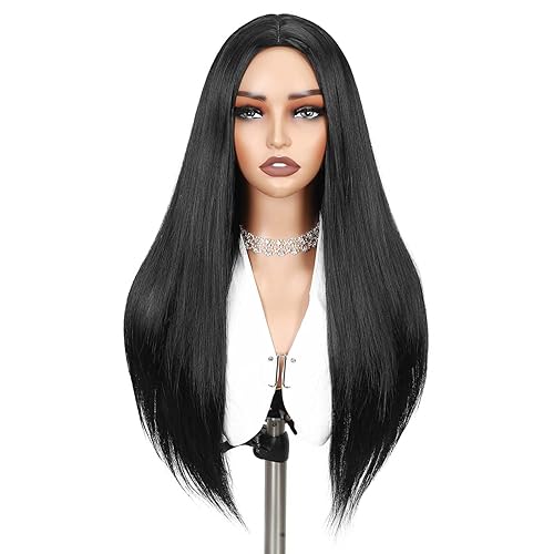 Miniatura 2 de Quantum Love Peluca de color degradado negro a marrón claro, ondulada, larga, resistente al calor, sintética, para mujeres, de uso diario, fiestas