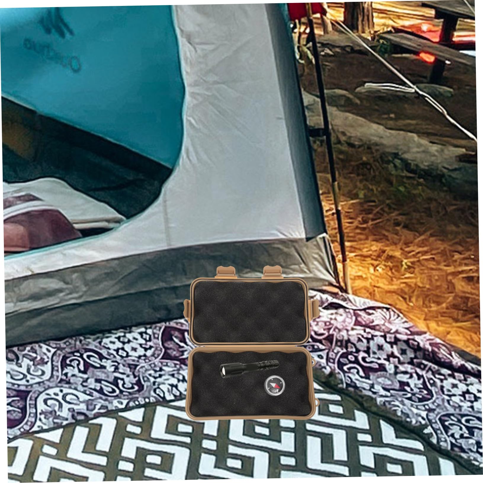 Toyvian Multi Funktionale Überlebensbox Stoßfeste und wasserdichte Aufbewahrungsbox für Outdoor Aktivitäten für Camping und Survival Robustes Material Tragbar und Langlebig