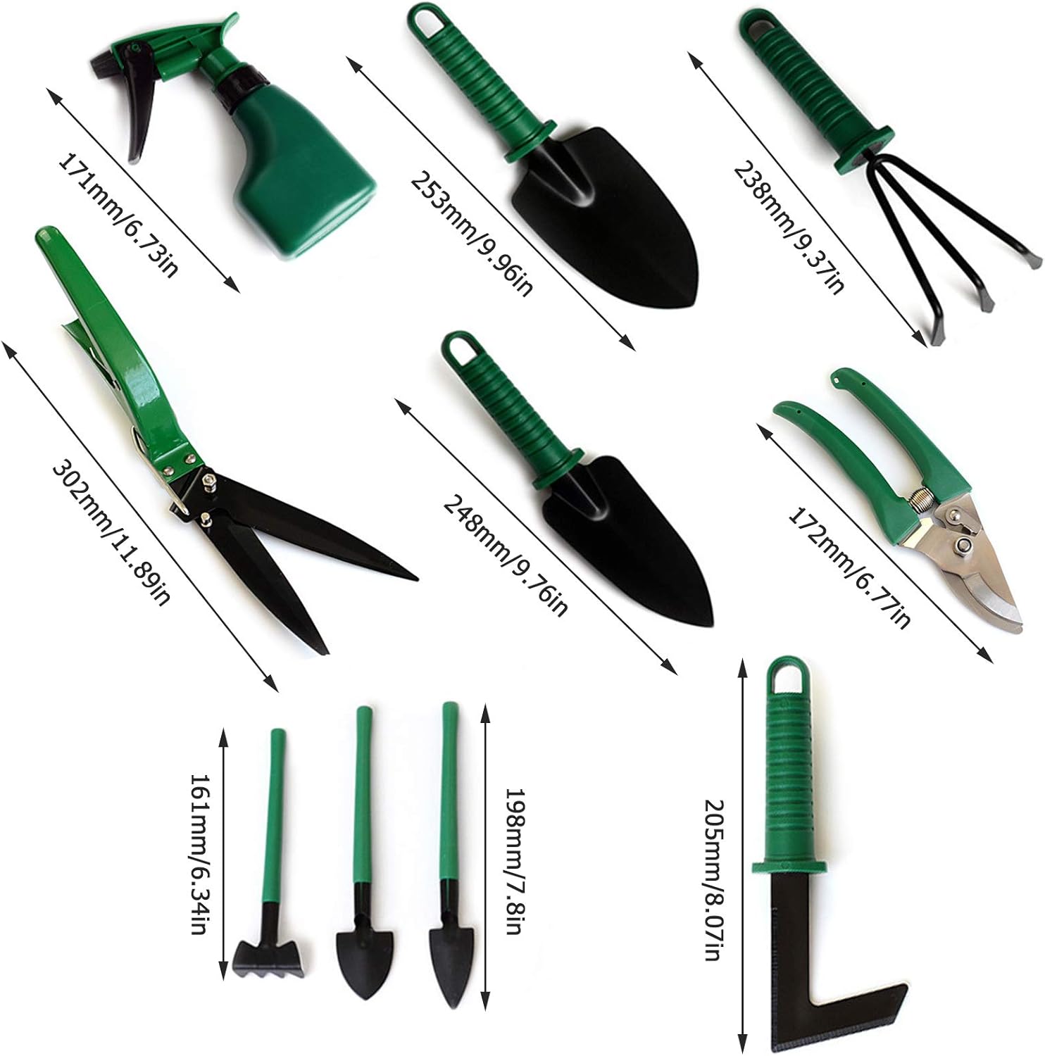 Garden Tools Set,10 Piece Gardening and Planting Kit with Carrying Case,Succulent Tools Set Planting Tools Kit Including Shovel, Rake, Fork, Weeder, Trimmer,Gardening Gift Set for Gardener Women Men
