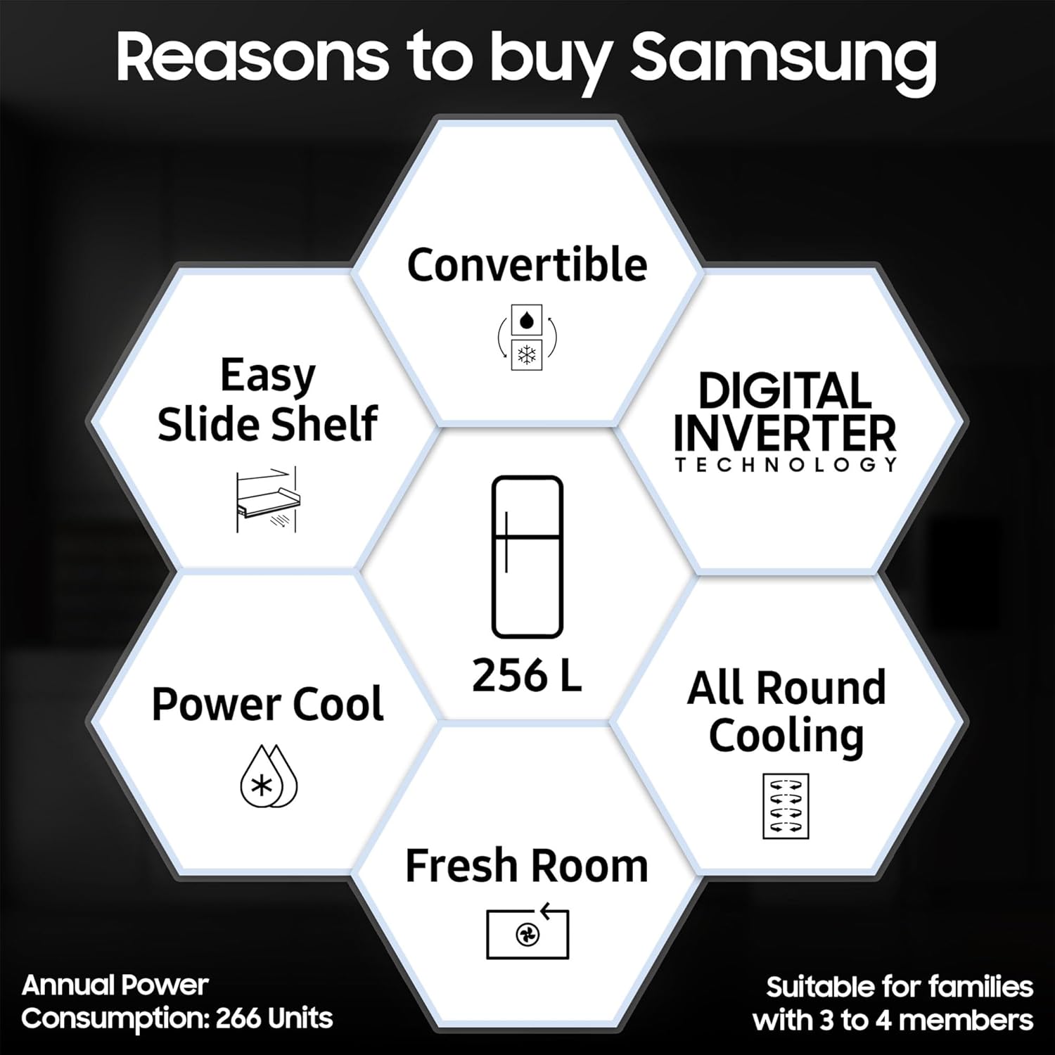 Samsung 256 L, 2 Star, Convertible, Digital Inverter with Display Frost Free Double Door Refrigerator (RT30C3742S9/HL, Silver, Refined Inox, 2024 Model) Samsung 256 L, 2 Star, Convertible, Digital Inverter with Display Frost Free Double Door Refrigerator (RT30C3742S9/HL, Silver, Refined Inox, 2024 Model)