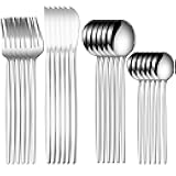 24 Pcs Silverware Set for 6,Stainless Steel Cutlery Flatware Set, Durable Eating Utensils Set Included Knives Spoons and Forks Set,Mirror Polished Tableware For Home,Restaurant,Dishwasher Safe