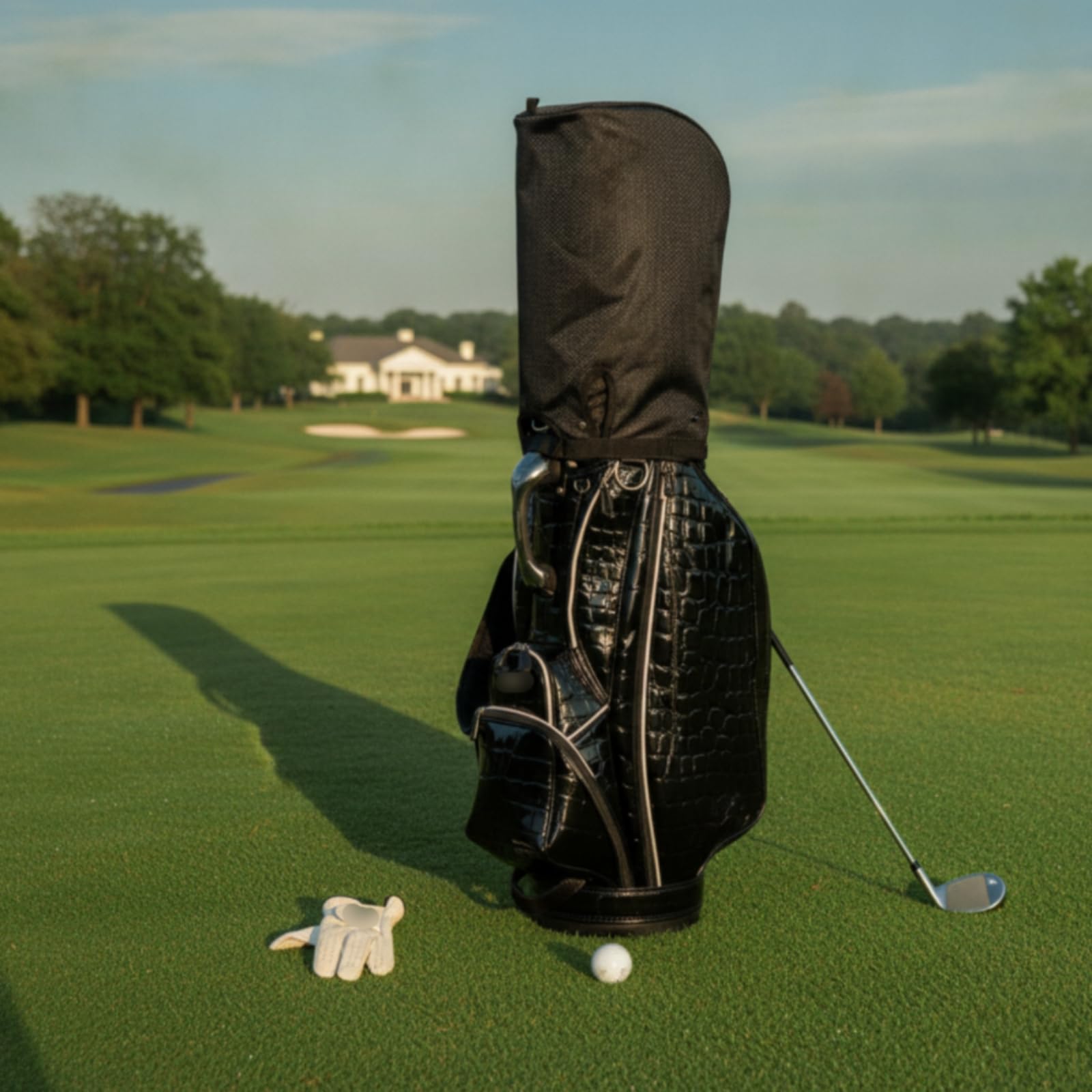 Harilla Golfschläger Schutzhülle Golftasche Abdeckung Regenhaube Staubschutz Zubehörtasche Nylon Gepolstert Reißverschluss Schnellzugriff für Reise Lagerung