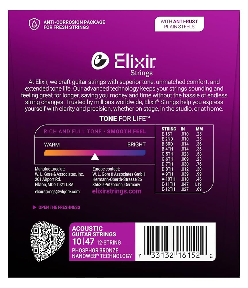 アコースティック用弦 12set Amazon.co.jp: Elixir エリクサー アコースティックギター弦