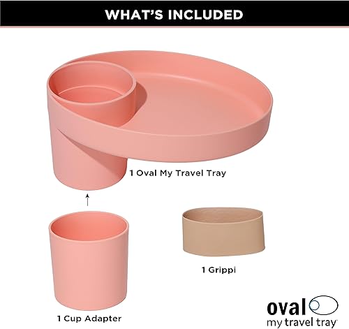 Miniatura 3 de My Travel Tray Oval - Hecho en Estados Unidos. Extiende tu portavasos actual para sostener tu taza más una bandeja para aperitivos, juguetes y