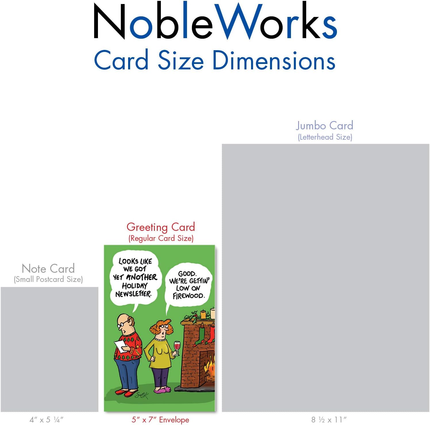 NobleWorks - Box of 12 Funny Christmas Cards - Hilarious Holiday Humor, Xmas Stationery Set with Envelopes (1 Design, 12 Cards) - Holiday Newsletter C3433XSG-B12x1