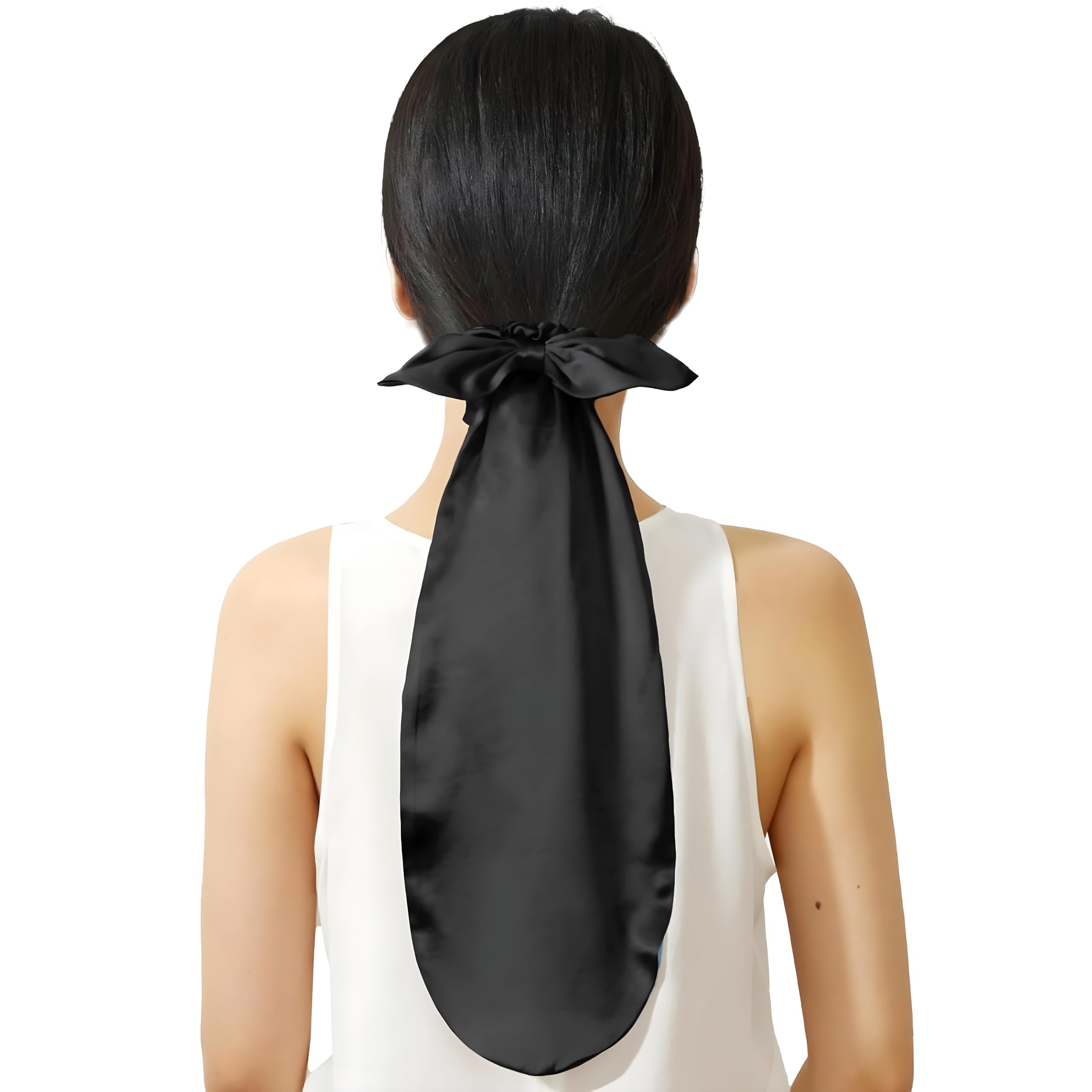 Ekta Coral Satin Hair Bonnet for Women with Scrunchie, BLACK | Satin Hair sleeve with Scrunchie, Black-image-44