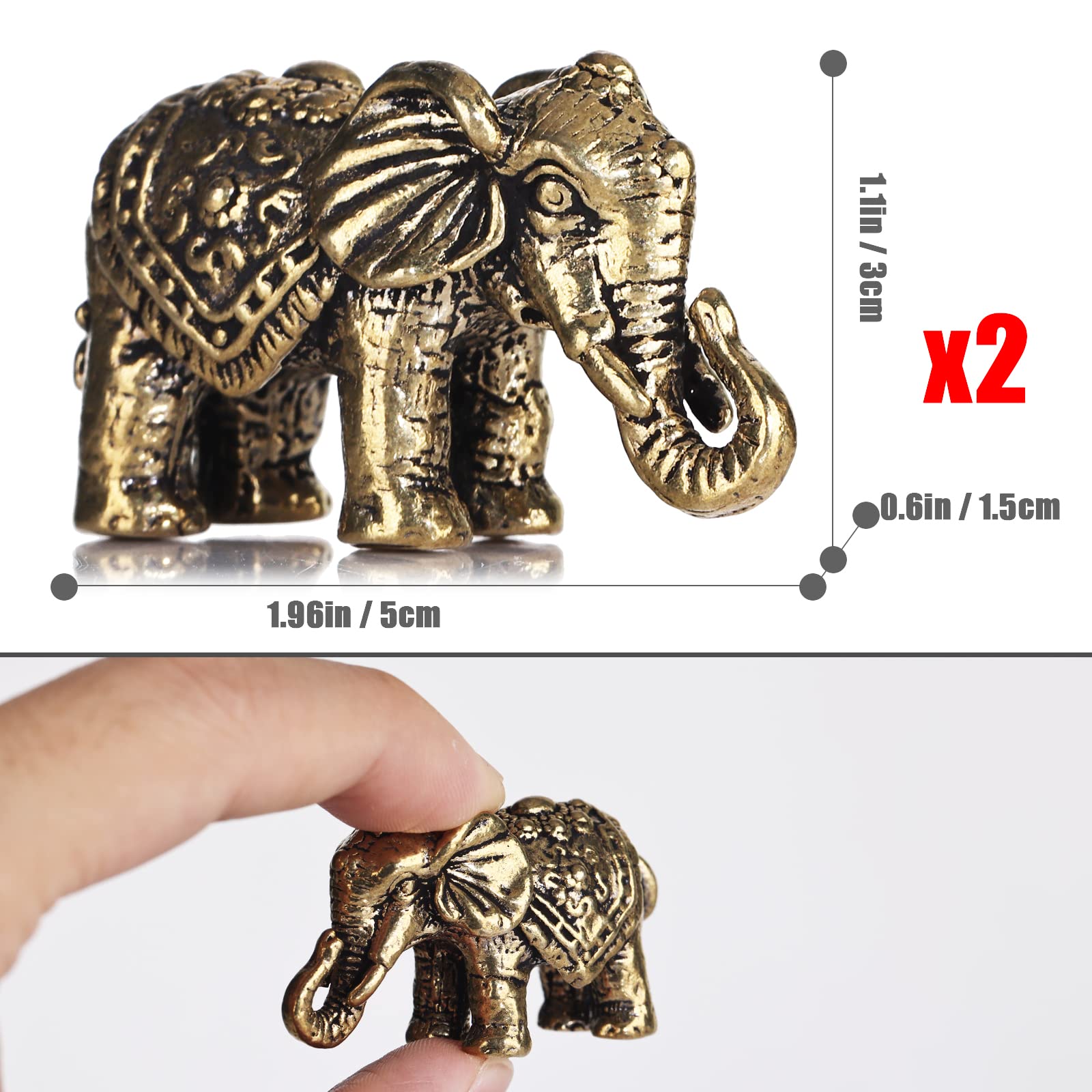 真鍮　風水象　オスメス2体セット　黄銅製 Amazon.co.jp: 真鍮装飾 象の像 2個セット 幸運の真鍮の象の置物
