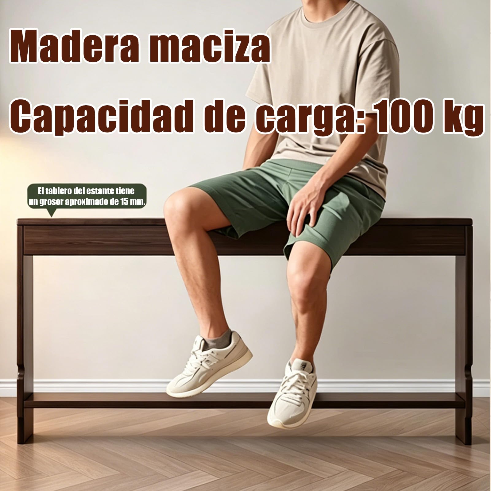 estantes de Doble Capa,Mesa de Entrada Recibidor Pequeña,Mueble detras Sofa Decoraciones estrechas,Ideal para Espacios pequeños para Salón Pasillo Recibidor （Blanco-120×15×86）