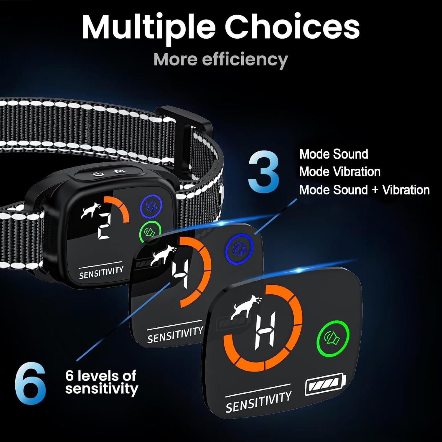 Tots 'n' Tails Anti Bark Dog Collar, Rechargeable Smart Collar Harmless, Vibration - Image 4