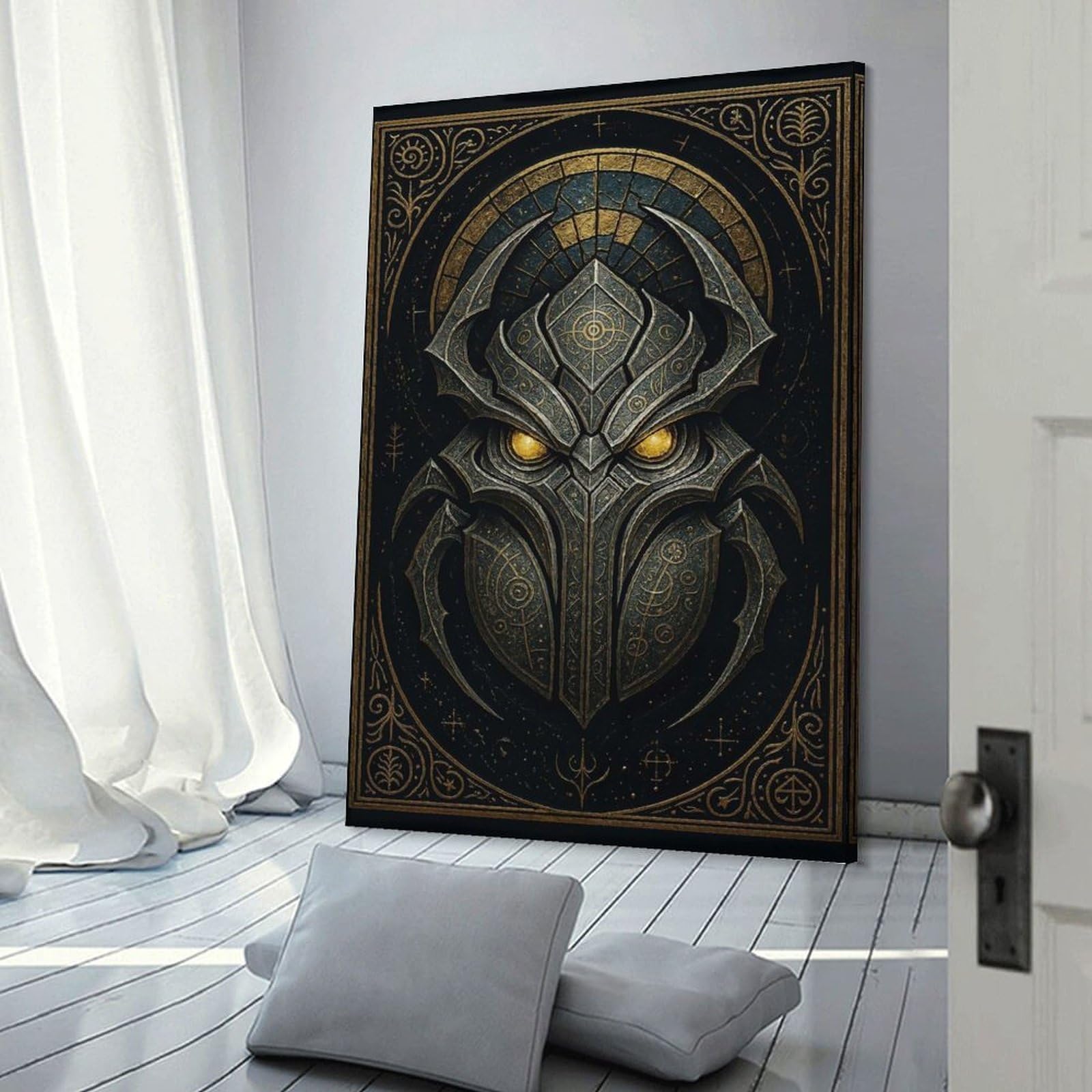 Junmoney Mythic Scarab – Gothic Steampunk Relic Room Decor Wall Art, 08x12inch(20x30cm), for Entrance Walls, Hall Decor Or Foyers, A Neat Decor Update for Hallways