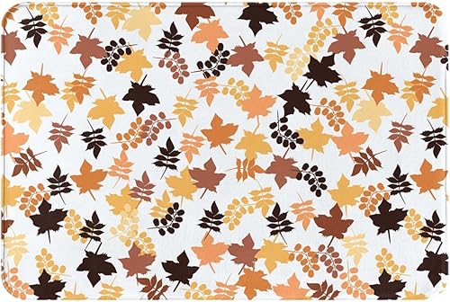 Bathroom Rugs Autumn Maple Leaves Floral Bath Mat Soft Non-Slip Rugs for Kitchen Indoor Outdoor, Personalized Doormat for Home Decor 16x24In