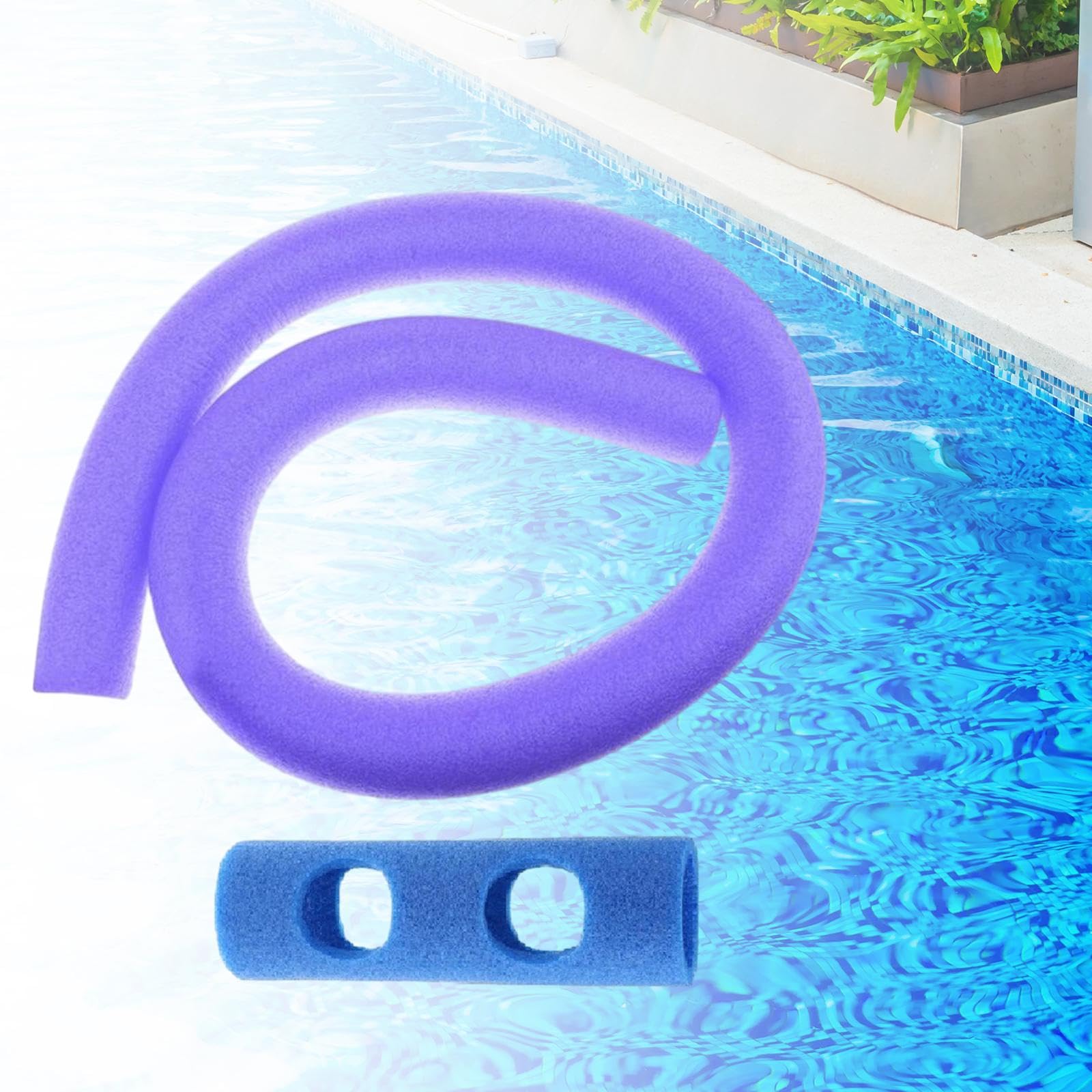 F Fityle Tagliatelle per Piscina galleggianti Tubo Rotondo in Schiuma con connettore Tagliatelle per Piscina, Giochi d'Acqua galleggianti 2,6x59