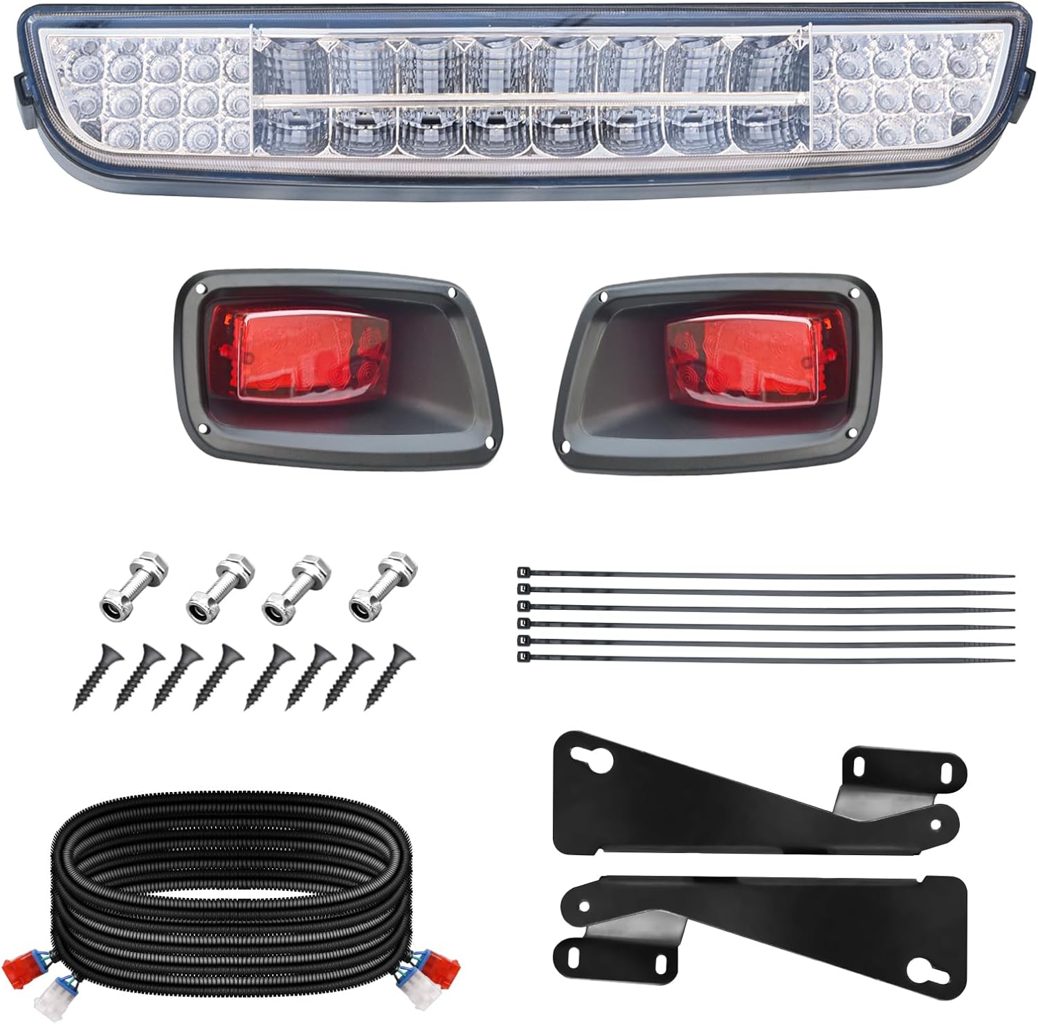 Golf Cart TXT LED Head Tail Light Bar Compatible with EZGO TXT Led Light 1996-2013 Gas and Electric Replace 12V Headlights Taillight Kit Assembly For EZGO TXT Gas and Electric