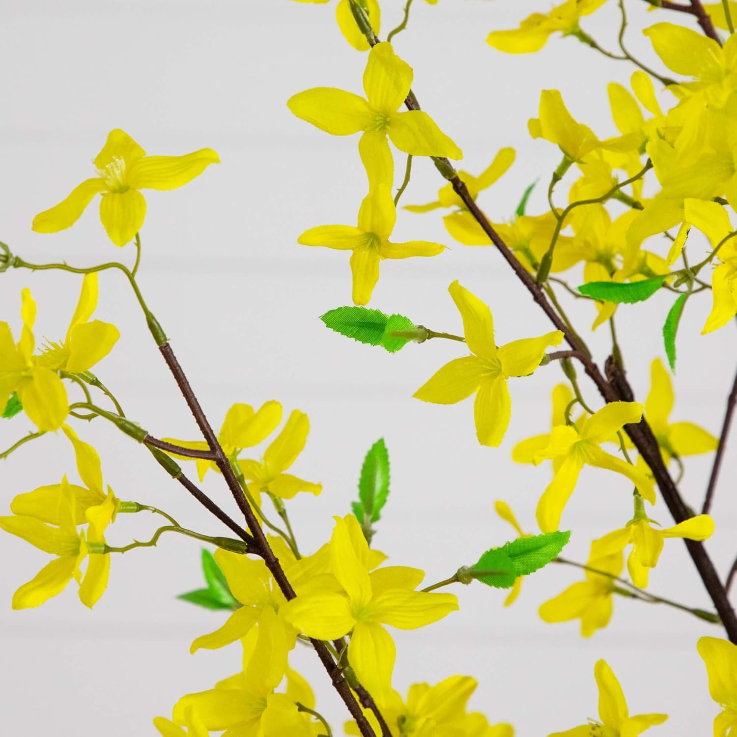 Nearly Natural 6ft Artificial Forsythia Tree - Lifelike Yellow Blossoms - Indoor Decor - Premium Materials